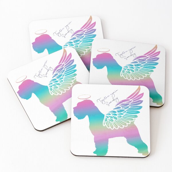 Item preview, Schnauzer Angel Wings Rainbow Bridge Pet Loss keepsakes designed and sold by ElizInspires.