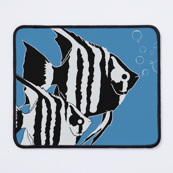 Item preview, Angelfish. Fish blowing bubbles. Monochrome designed and sold by KateQR.