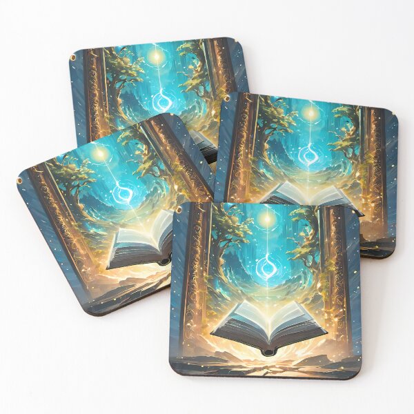 Item preview, Magical book in front of a beautiful forest designed and sold by Tae Mi.
