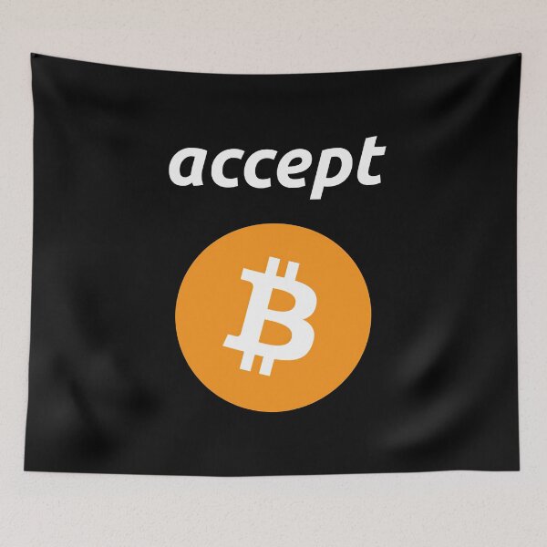 Item preview, Accept white bitcoin designed and sold by Bitcoinomnis.