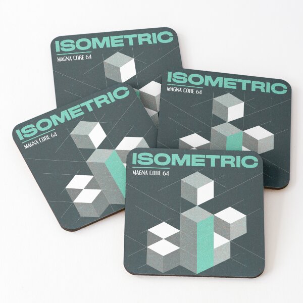 Item preview, Isometric Album Cover Poster in Retro Futuristic Style designed and sold by NicoletaDesigns.