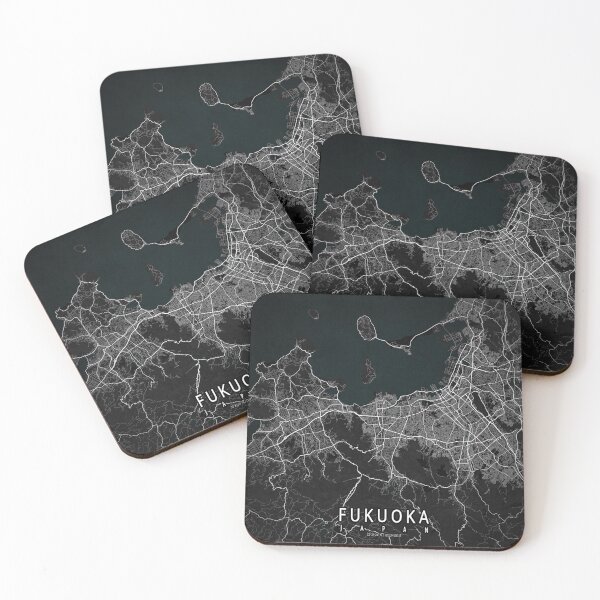 Item preview, Fukuoka City Map of Japan - Dark designed and sold by deMAP.