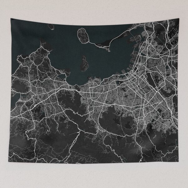 Item preview, Fukuoka City Map of Japan - Dark designed and sold by deMAP.