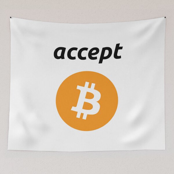Item preview, Accept bitcoin black designed and sold by Bitcoinomnis.