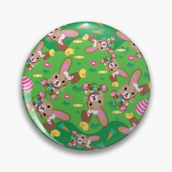 Item preview, Brown bunny pattern carrots flowers and eggs designed and sold by smalladventures.