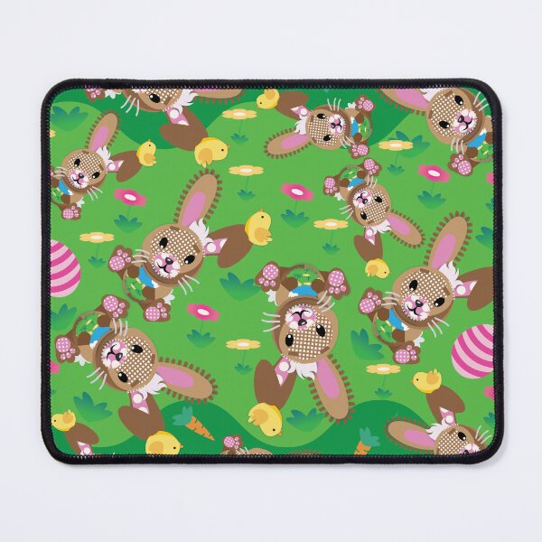 Item preview, Brown bunny pattern carrots flowers and eggs designed and sold by smalladventures.