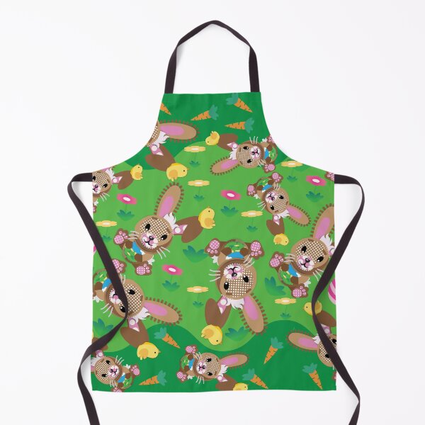 Item preview, Brown bunny pattern carrots flowers and eggs designed and sold by smalladventures.