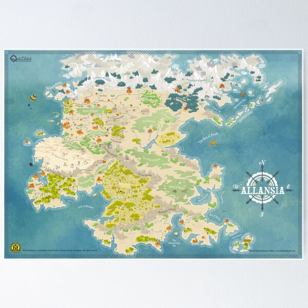 Fighting Fantasy World Allansia continent Poster
