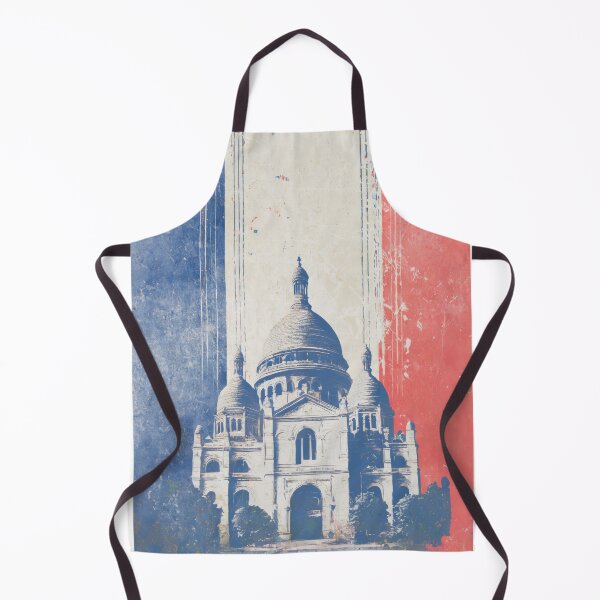 Item preview, Vintage Sacre Coeur Montmartre Paris, France - travel poster - Minimalist Sacré-Cœur illustration in retro style and the national colors blue, white, red designed and sold by pod24.