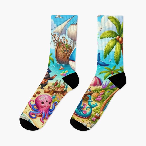 Item preview, Cute Illustration , Pirate and Friends of the Ocean Inspired Design designed and sold by GPrint001.