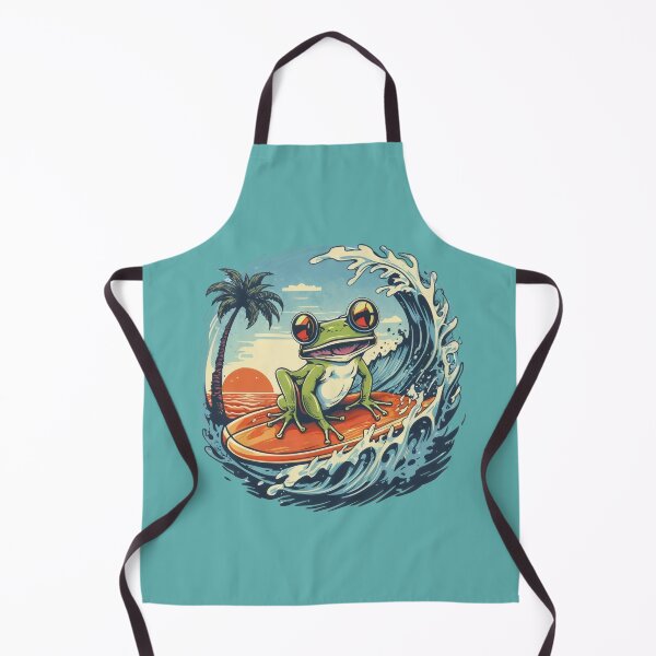 Item preview, frog and sunglasses riding waves at the beach designed and sold by Firas Aljazzar.