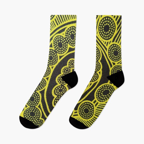Item preview, Yellow black circular design designed and sold by textileprint.