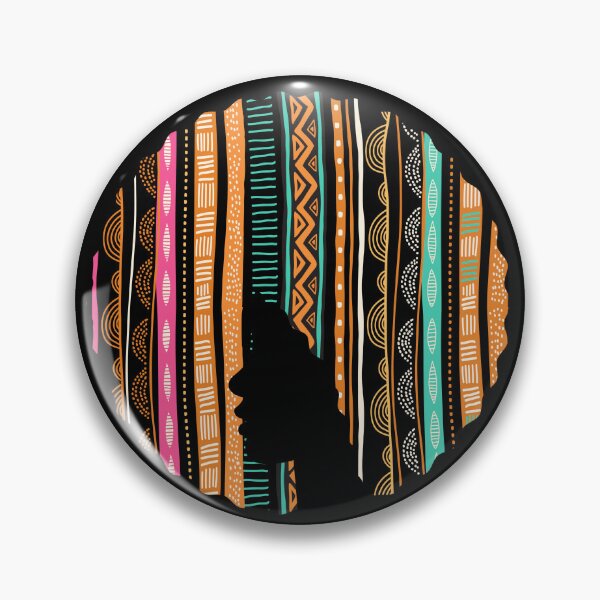 Item preview, Afro Hair Woman with African Pattern, Black History  designed and sold by Logiamerch.