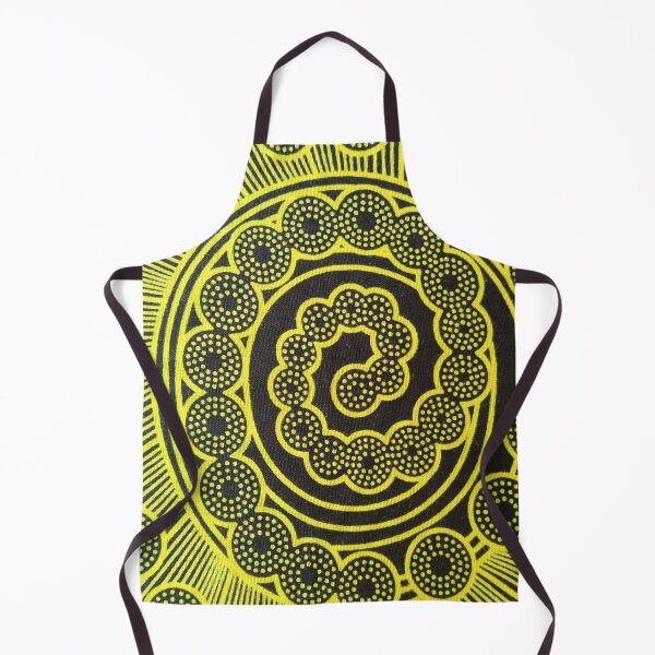 Item preview, Yellow black circular design designed and sold by textileprint.