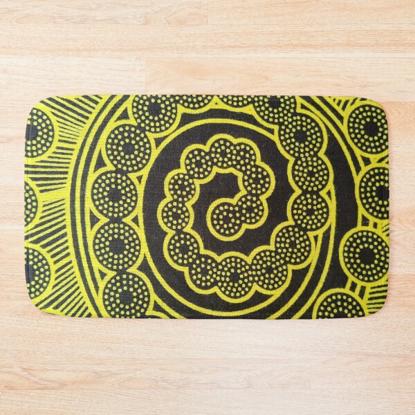 Item preview, Yellow black circular design designed and sold by textileprint.