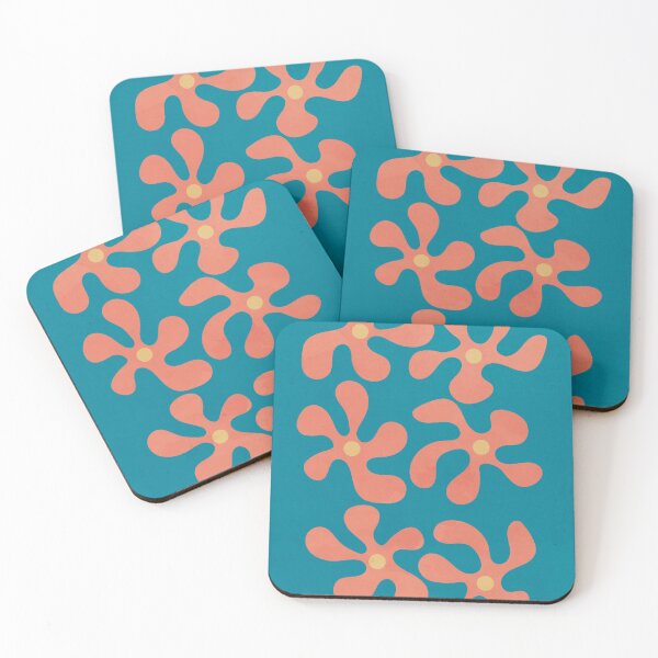 Item preview, Vibrant Leaf Impressions Abstract Pink Blue designed and sold by technicolorable_art.