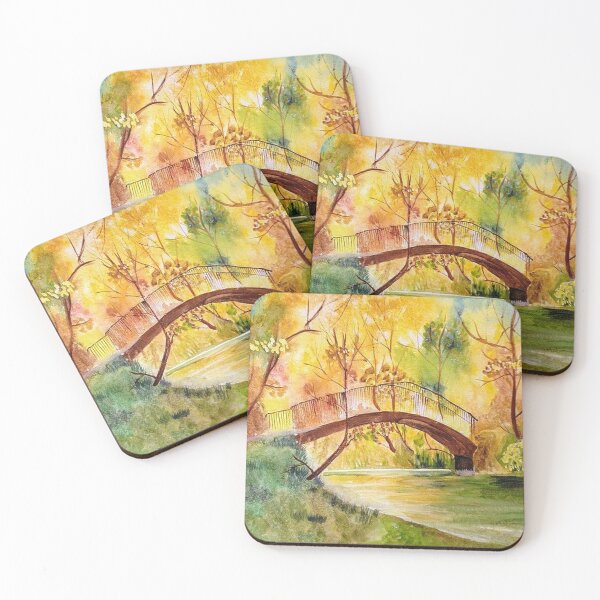 Item preview, Japanese Bridge with Autumn Foliage designed and sold by tomorrowsart.