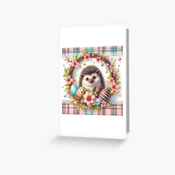 Animals celebrate Easter - The Hedgehog Greeting Card