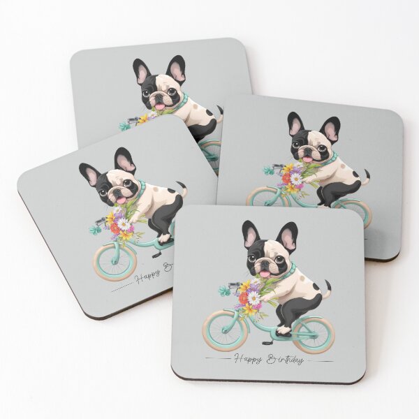 Item preview,  French Bulldog with a Birthday Bouquet designed and sold by WikaKowalczyk.