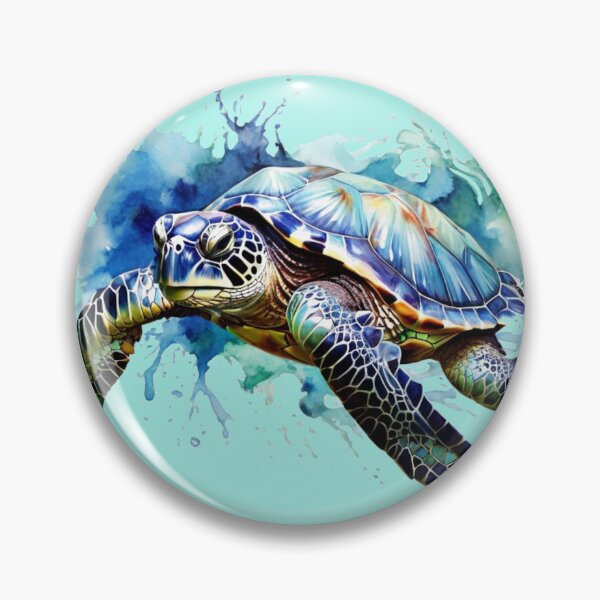 Item preview, a sea turtle as a digital watercolor designed and sold by Rose Design & Photos.