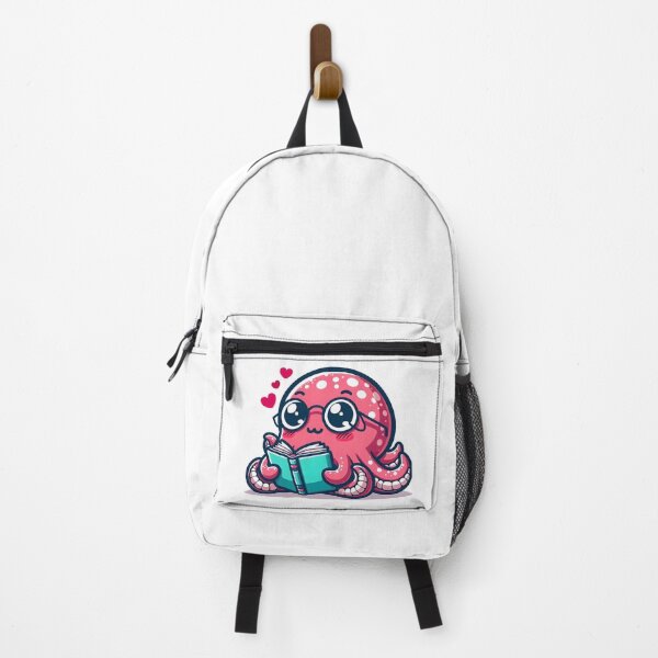 Item preview, Kawaii Blushing Kraken With A Pair Of Reading Glasses designed and sold by CanvasCutie.