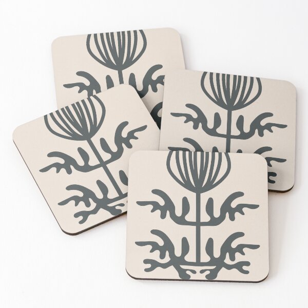 Item preview, Mid Century Scandinavian Flower Roots -Black Beige designed and sold by technicolorable_art.