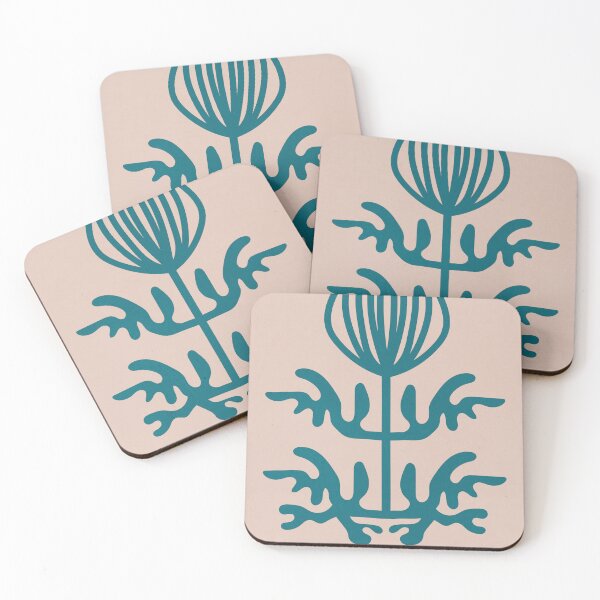 Item preview, Mid Century Scandinavian Flower Roots - Blue designed and sold by technicolorable_art.