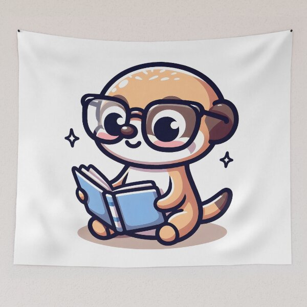 Item preview, Kawaii Meerkat With Glasses designed and sold by CanvasCutie.
