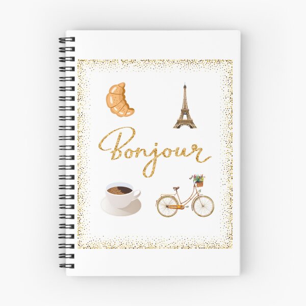 Item preview, Inscription Bonjour Croissant Tower Eiffel Cup Off Coffe Bicykle designed and sold by M R Design.