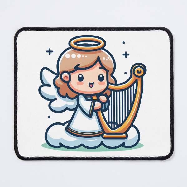 Item preview, Kawaii Pleasant Angel Waving A Harp designed and sold by CanvasCutie.