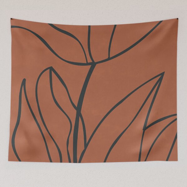 Item preview, Flower Line Art, Black Brown designed and sold by technicolorable_art.