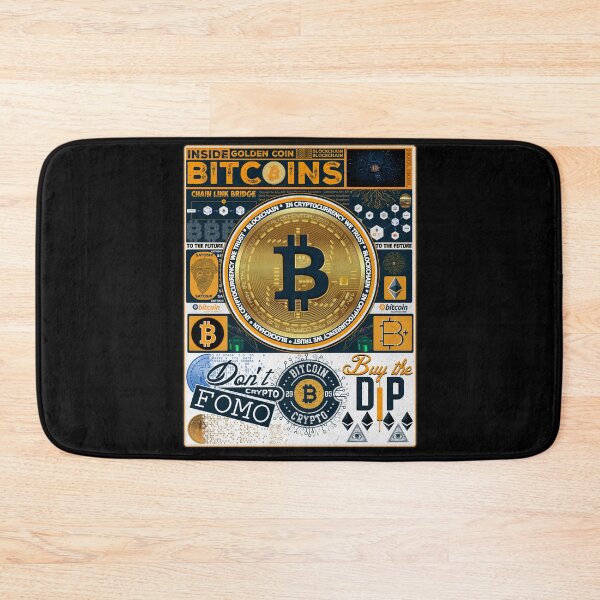 Item preview, Bitcoin Elements Retro Poster Sticker Crypto Golden Coin designed and sold by DabGraphic.