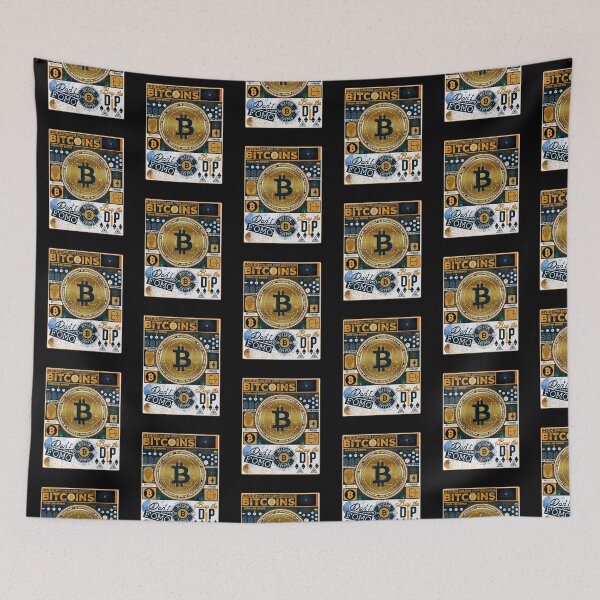 Item preview, Bitcoin Elements Retro Poster Sticker Crypto Golden Coin designed and sold by DabGraphic.