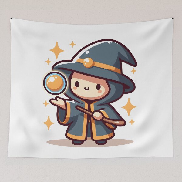 Item preview, Kawaii Magician With Mystical Cloak designed and sold by CanvasCutie.