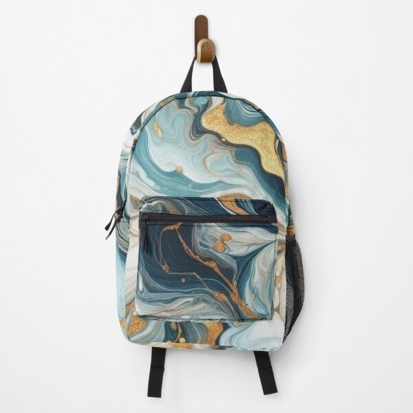 Item preview, Navy and Gold swirl of marble print designed and sold by PrintsQuarter.