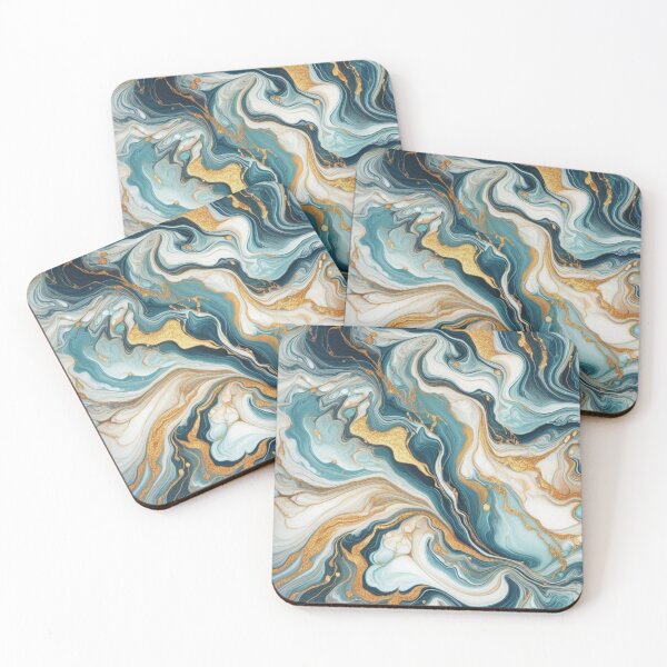 Item preview, Navy and Gold swirl of marble print designed and sold by PrintsQuarter.