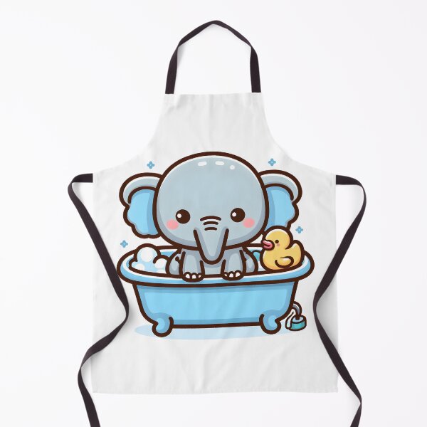 Item preview, Kawaii Elephant: Bathtub And Rubber Duck designed and sold by CanvasCutie.