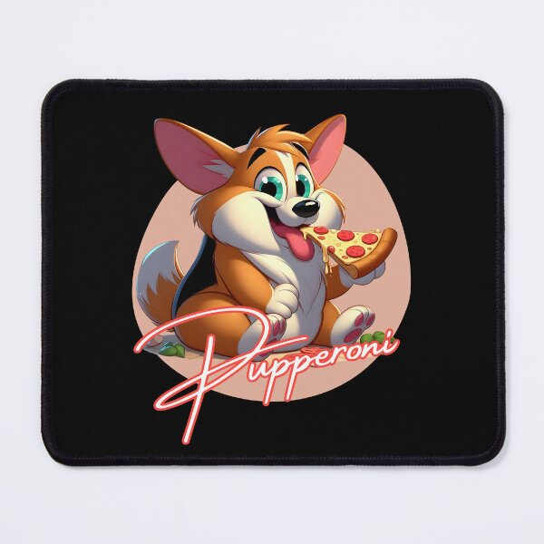 Item preview, Pupperoni My Favorite Pizza Corgi Eating Pizza Cartoon designed and sold by André Botes.