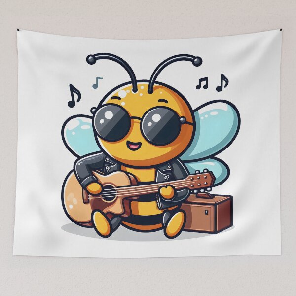 Item preview, Kawaii Rockstar Bee designed and sold by CanvasCutie.