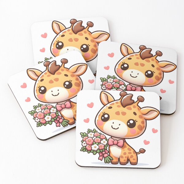 Item preview, Kawaii Giraffe With A Bow Tie designed and sold by CanvasCutie.