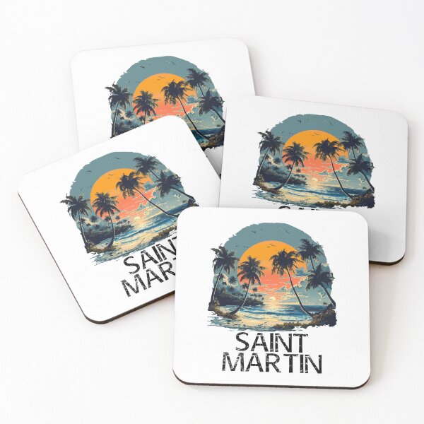 Item preview, Saint Martin Sunset (with Black Lettering) designed and sold by VelvetRoom.
