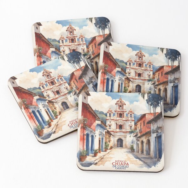 Item preview, Chiapa de Corzo Chiapas México Magic Town Vintage Watercolor Travel Tourism Poster  designed and sold by TravelersGems.