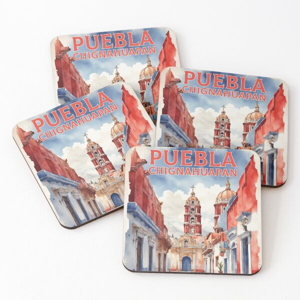 Item preview, Chignahuapan Puebla México Magic Town Vintage Watercolor Travel Tourism Poster  designed and sold by TravelersGems.