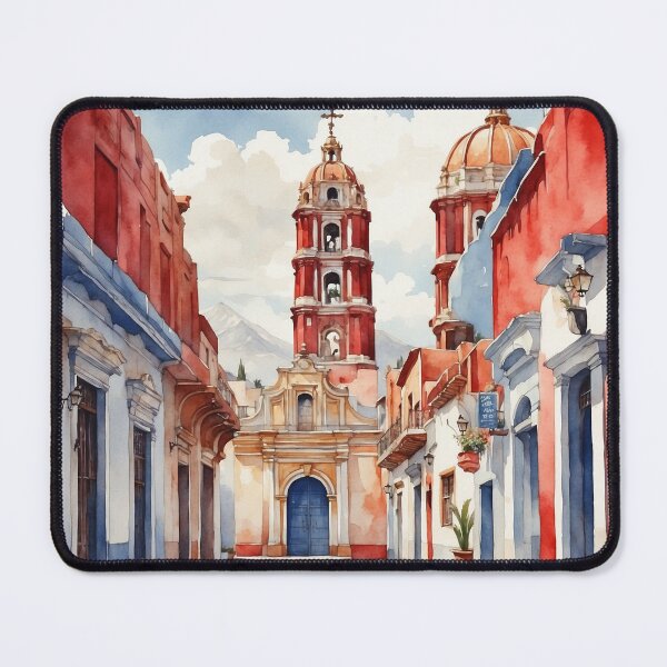 Item preview, Chignahuapan Puebla México Magic Town Vintage Watercolor Travel Tourism Poster  designed and sold by TravelersGems.