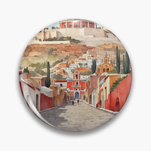Item preview, Cholula Puebla México Magic Town Vintage Watercolor Travel Tourism Poster  designed and sold by TravelersGems.
