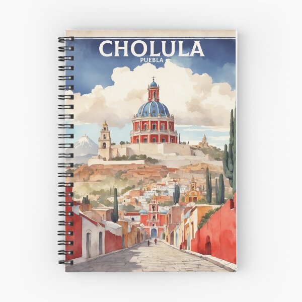 Item preview, Cholula Puebla México Magic Town Vintage Watercolor Travel Tourism Poster  designed and sold by TravelersGems.