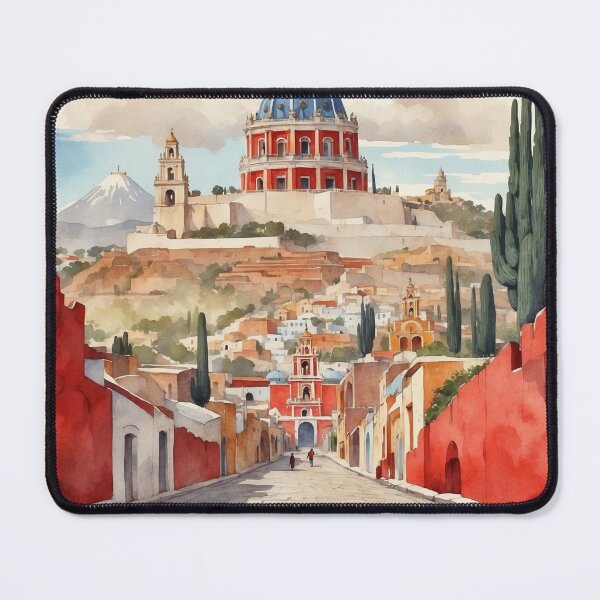 Item preview, Cholula Puebla México Magic Town Vintage Watercolor Travel Tourism Poster  designed and sold by TravelersGems.