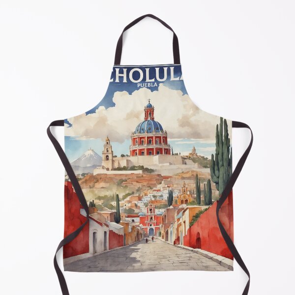 Item preview, Cholula Puebla México Magic Town Vintage Watercolor Travel Tourism Poster designed and sold by TravelersGems.