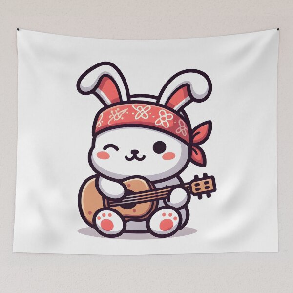 Item preview, Kawaii Rabbit With Bandana designed and sold by CanvasCutie.