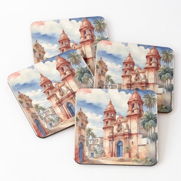 Item preview, Compostela de Indias Nayarit México Magic Town Vintage Watercolor Travel Tourism Poster  designed and sold by TravelersGems.